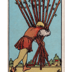 tarot hôm nay Song Ngư 10 of Wands (10 Gậy)