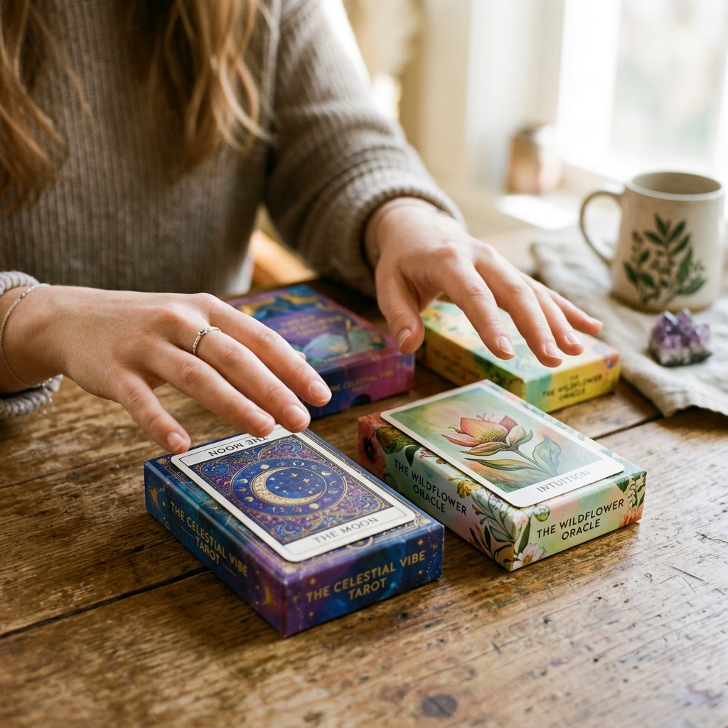 Tarot vs Oracle - Cái chạm tay lưỡng lự khi tìm kiếm thông điệp đầu tiên