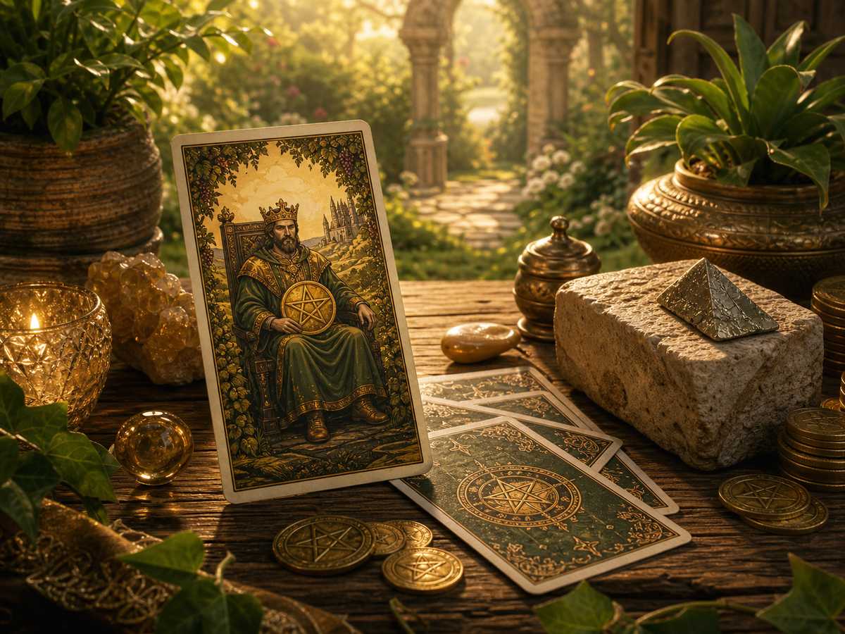 King of Pentacles: Xây nền vững cho mình 2 Năng lượng chữa lành từ king of pentacles